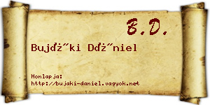 Bujáki Dániel névjegykártya