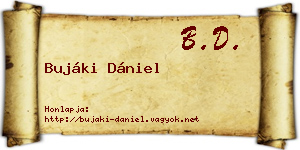 Bujáki Dániel névjegykártya